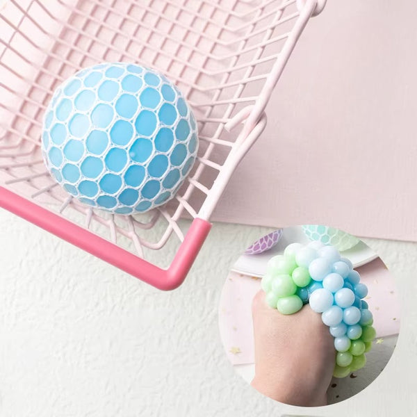 Tri-Color Mesh Grape Squish Ball