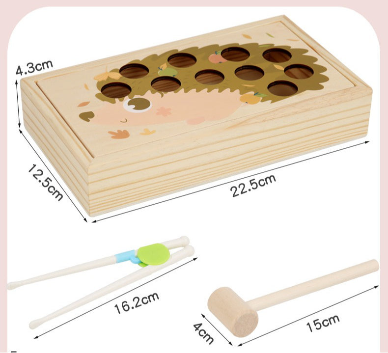 Wooden Hedgehog Pounding & Sorting Math Kit