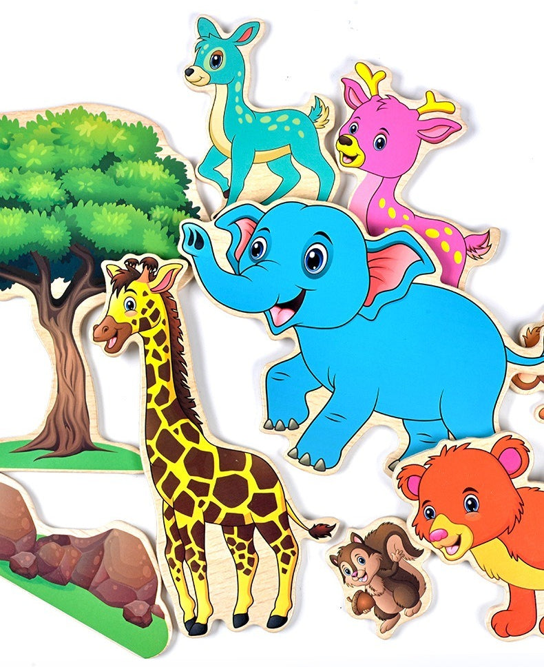 Wooden Early Learning Scene Puzzle Kit