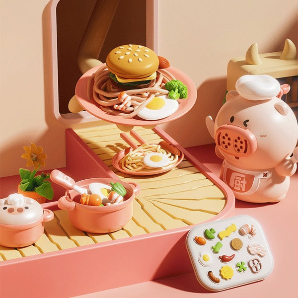Pig Chef Noodle Maker and Modeling Dough Set