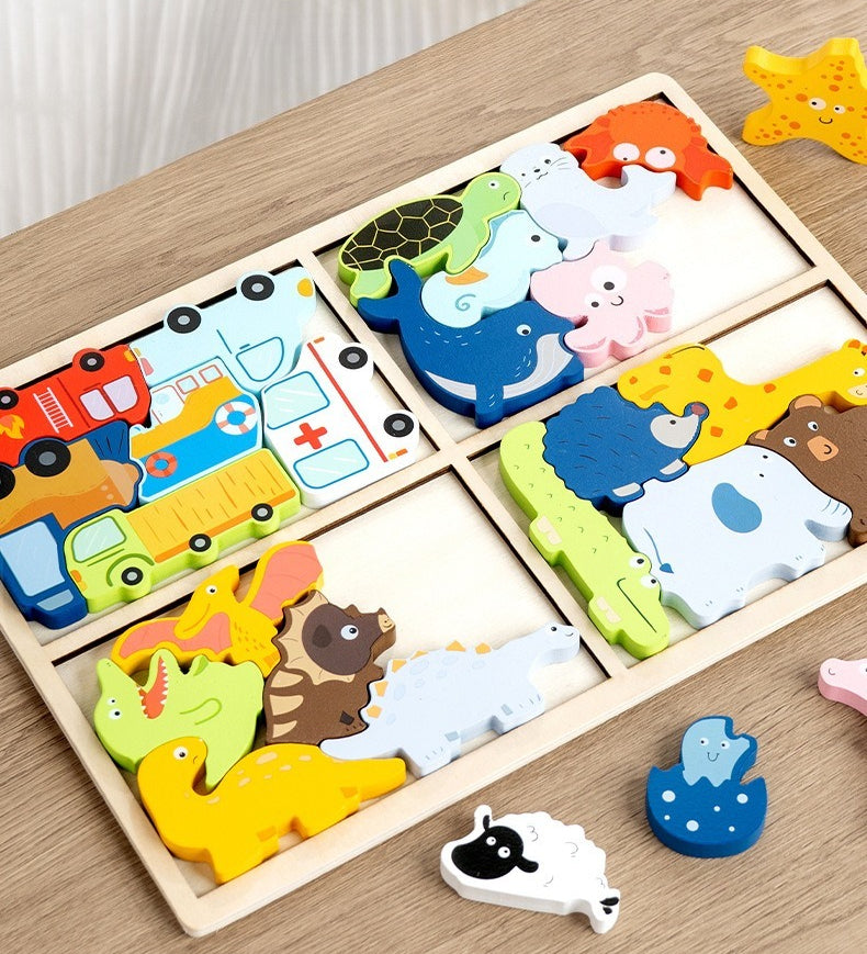 Montessori 3D Wooden Puzzle for Early Learning