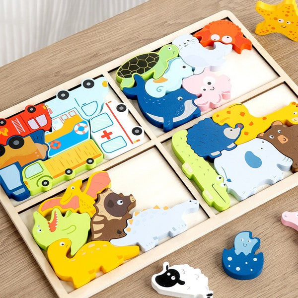 Montessori 3D Wooden Puzzle for Early Learning