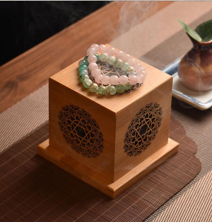 Decorative Wooden Incense Box – Aromatherapy Smudge & Crystal Cleansing Holder