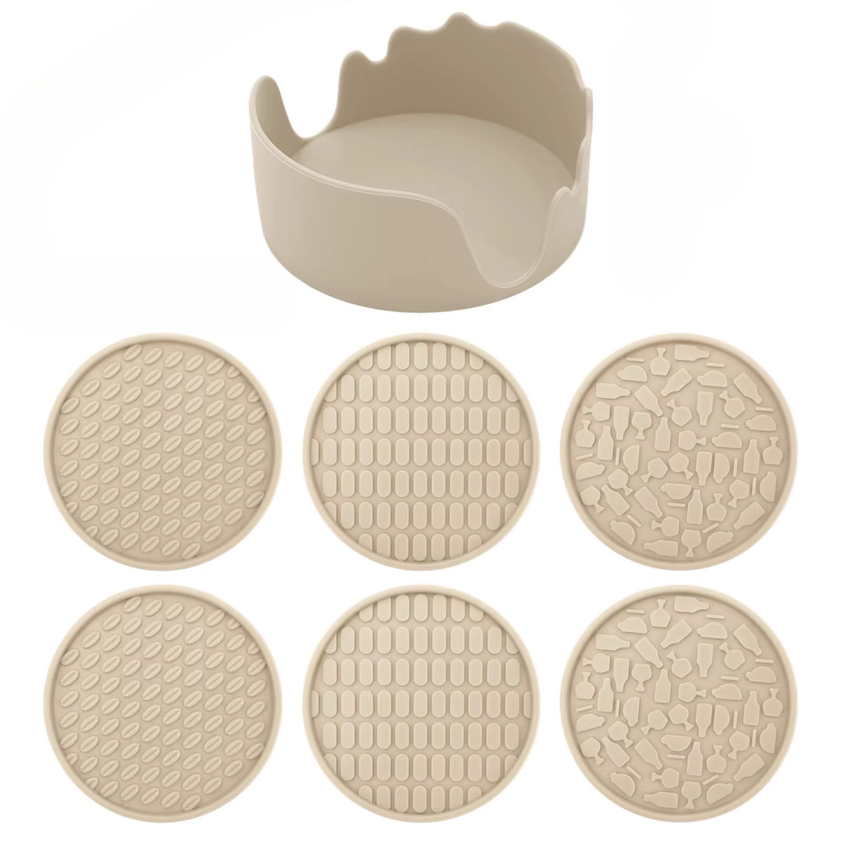 Silicone Coaster Set with Holder