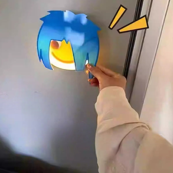 Blue Spiky Hair Smiley Night Light