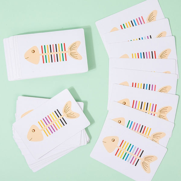 Wooden Fish Bone Color Matching Game