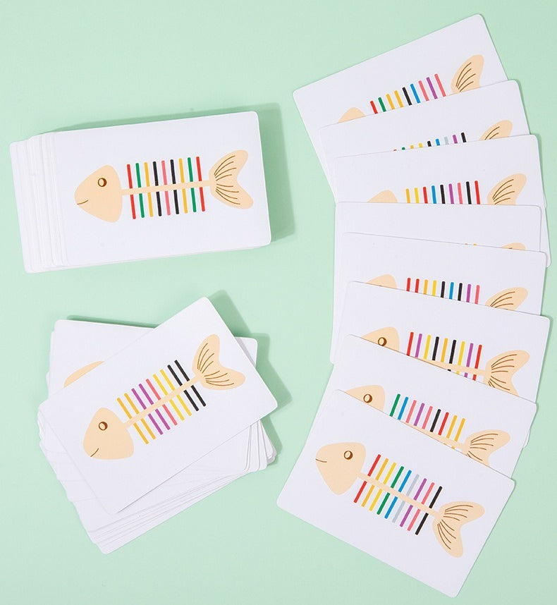 Wooden Fish Bone Color Matching Game