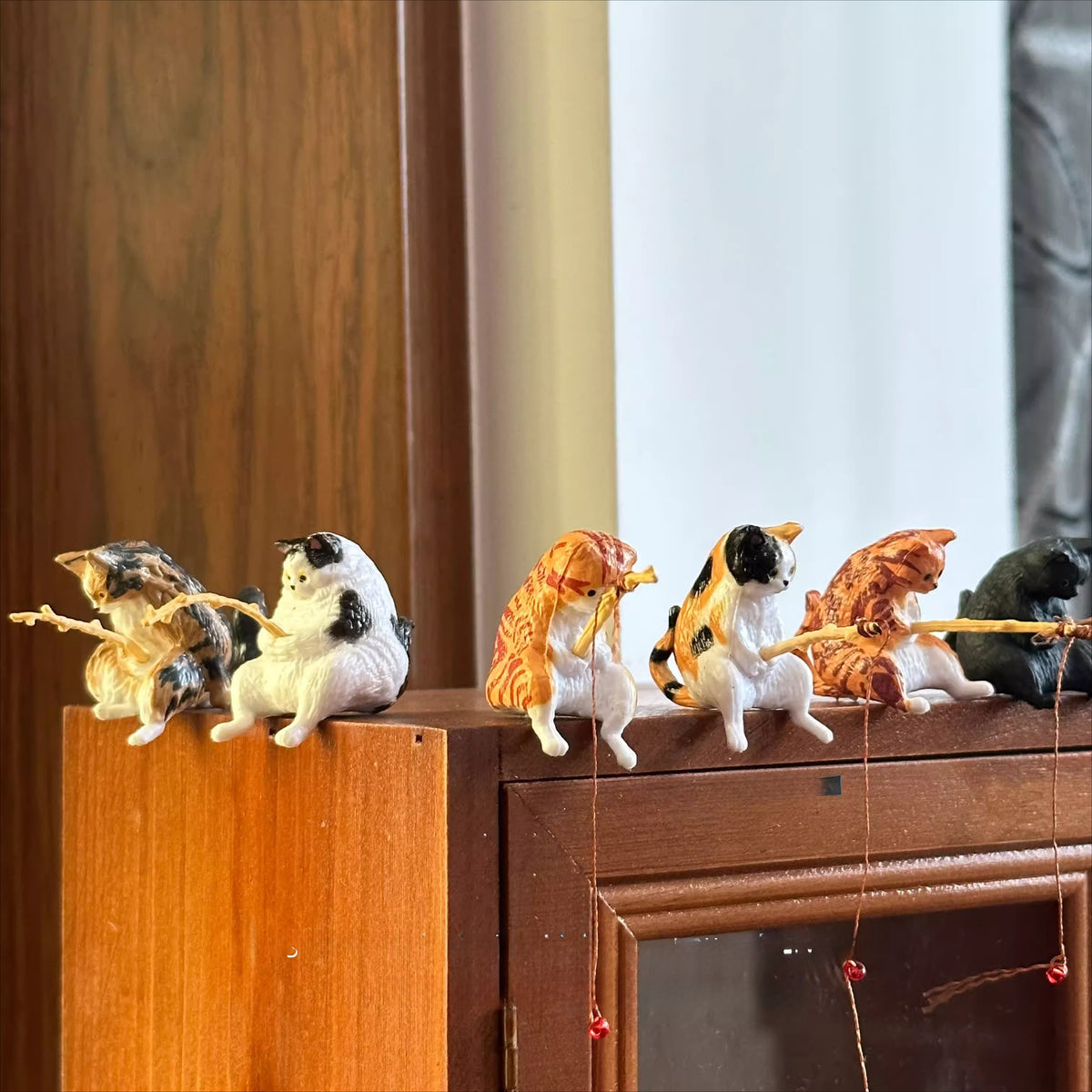 Fishing Cat Miniature Figurine Set