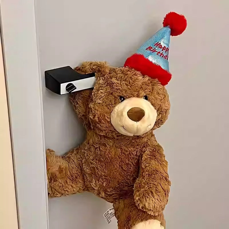 Plush Birthday Bear Door Handle Decoration