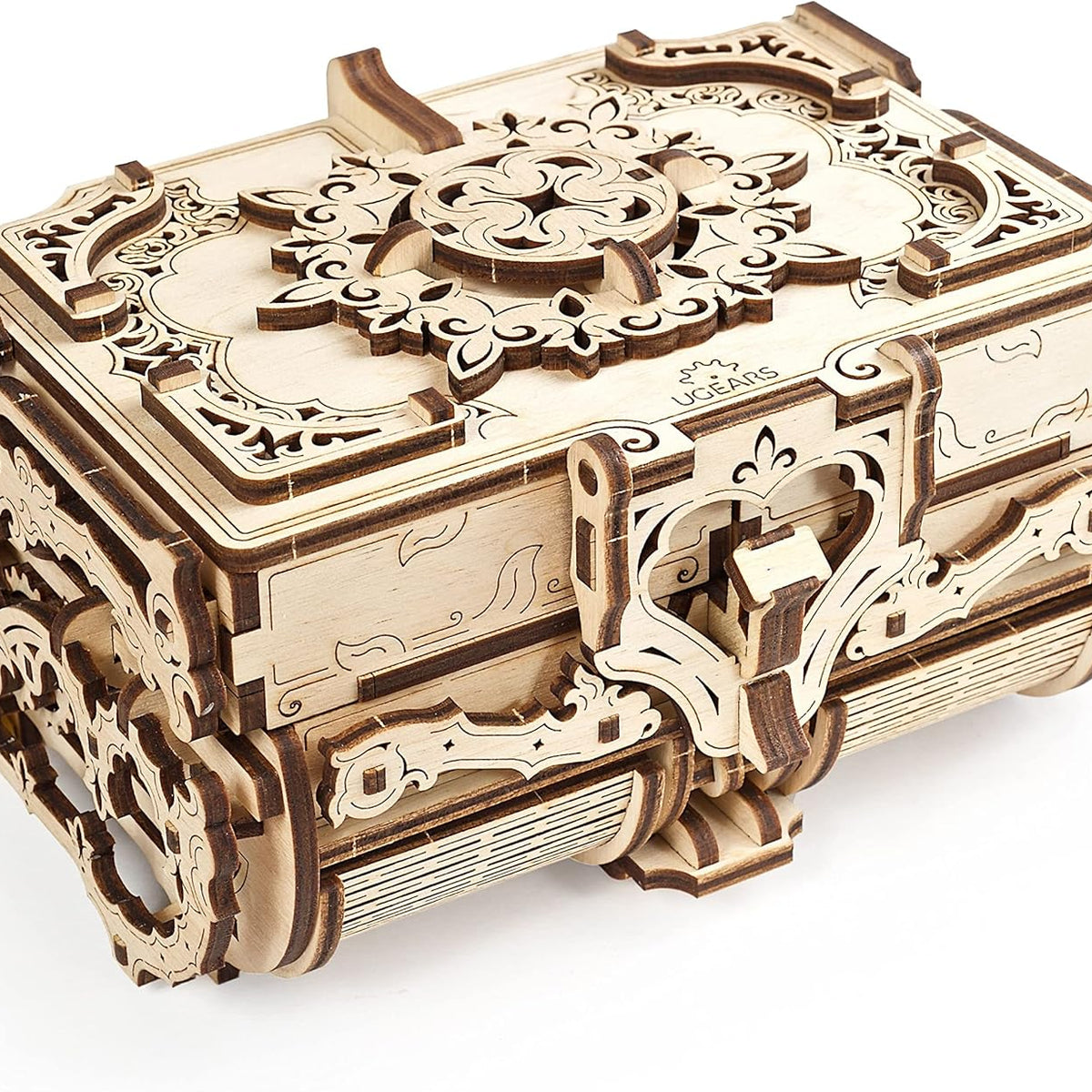 Ugears box, 3D model kit, wooden chest, 3D wooden modelling kit, treasure chest, 3D puzzle, adult box