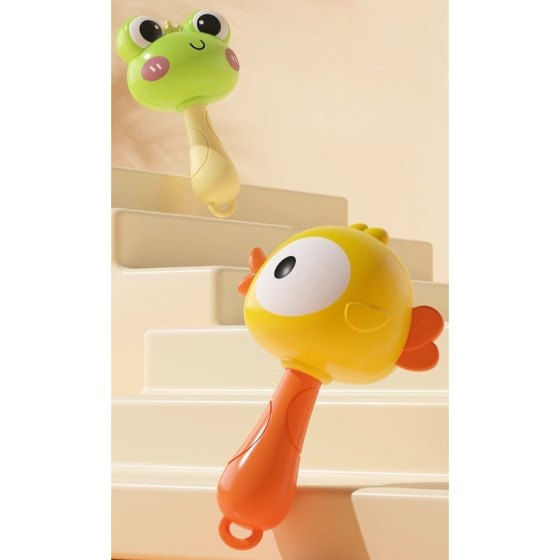 Infant Animal Rattle Toy with Gentle Sounds and Easy Grip