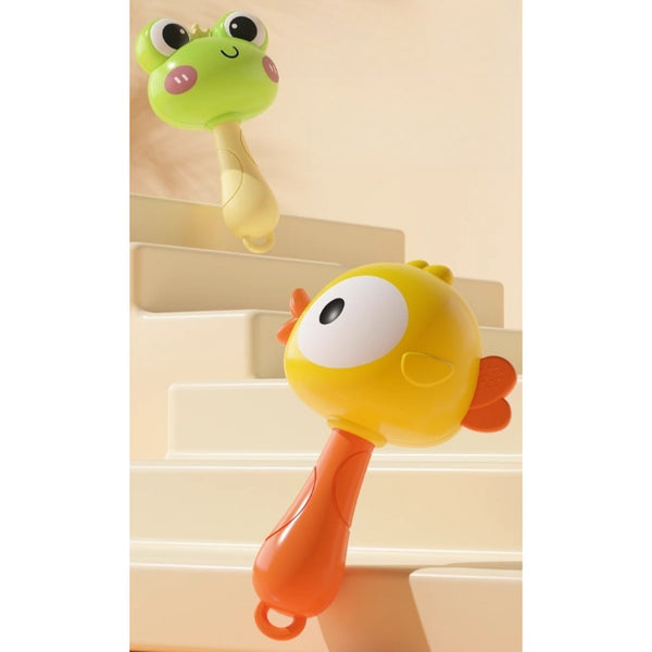 Infant Animal Rattle Toy with Gentle Sounds and Easy Grip