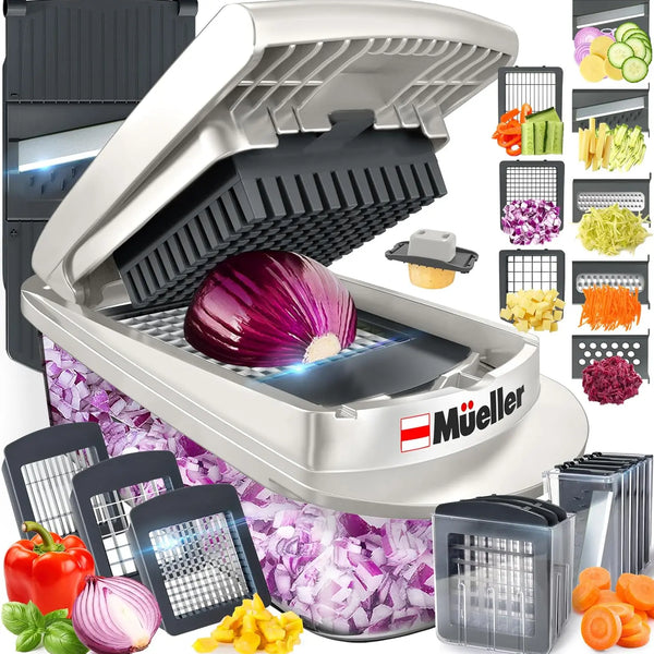 Pro-Series 10-in-1, 8 Blade Vegetable Chopper, Onion Mincer, Cutter, Dicer, Egg Slicer with Container, French Fry Cutter Potatoe Slicer, Home Essentials & Kitchen Gadgets, Salad Chopper sda laboratories