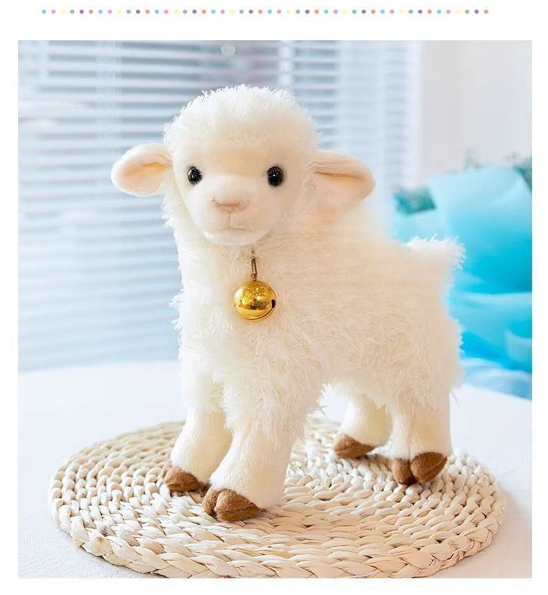 Plush Little Lamb Doll with Bell