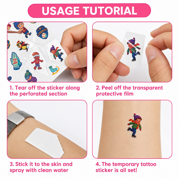 Gemstone & Fantasy Kids Temporary Tattoo Set