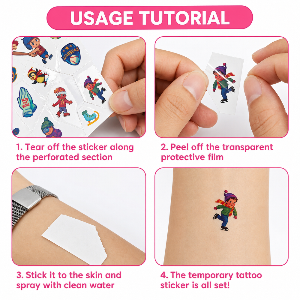 Gemstone & Fantasy Kids Temporary Tattoo Set