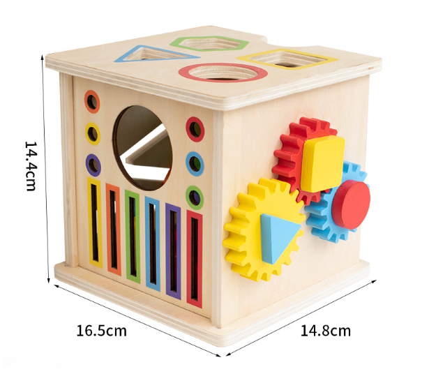 Wooden 8-in-1 Montessori Learning Activity Cube