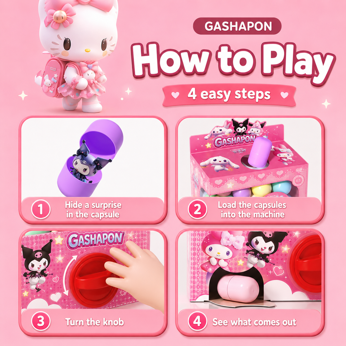 Sanrio Character Gashapon Machine: Twist for Surprise Eggs