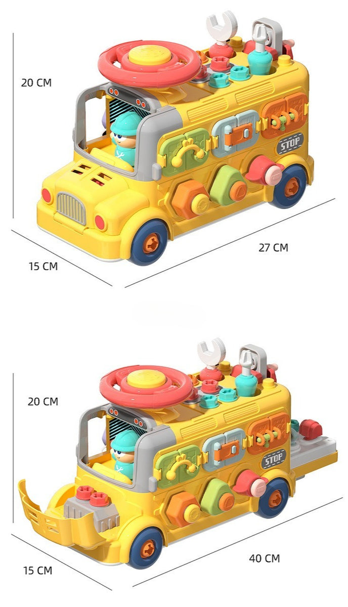 Six-Sided Activity Engineering Bus with Play Tools