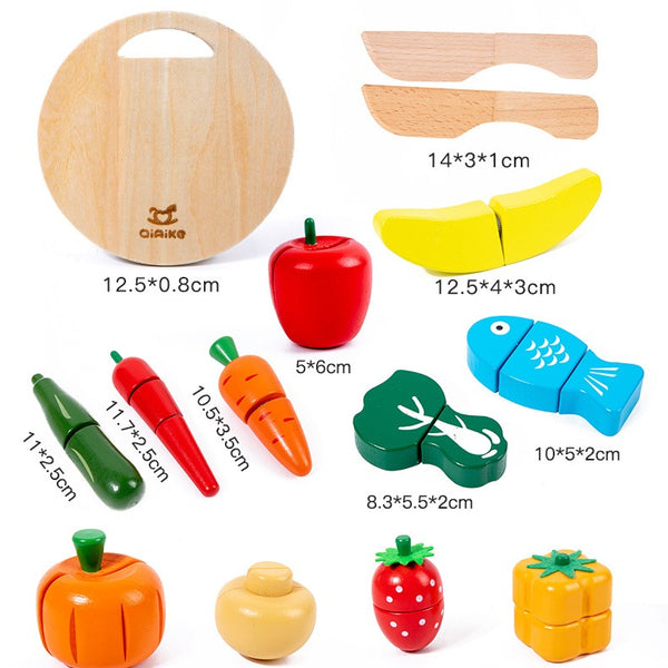 Wooden Fruit & Vegetable Pretend Play Cutting Set