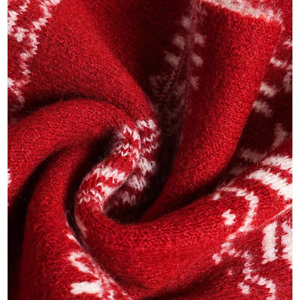 Classic Fair Isle Wool Knit Scarf