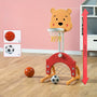 Bear 4-in-1 Activity Center with Adjustable Basketball Hoop