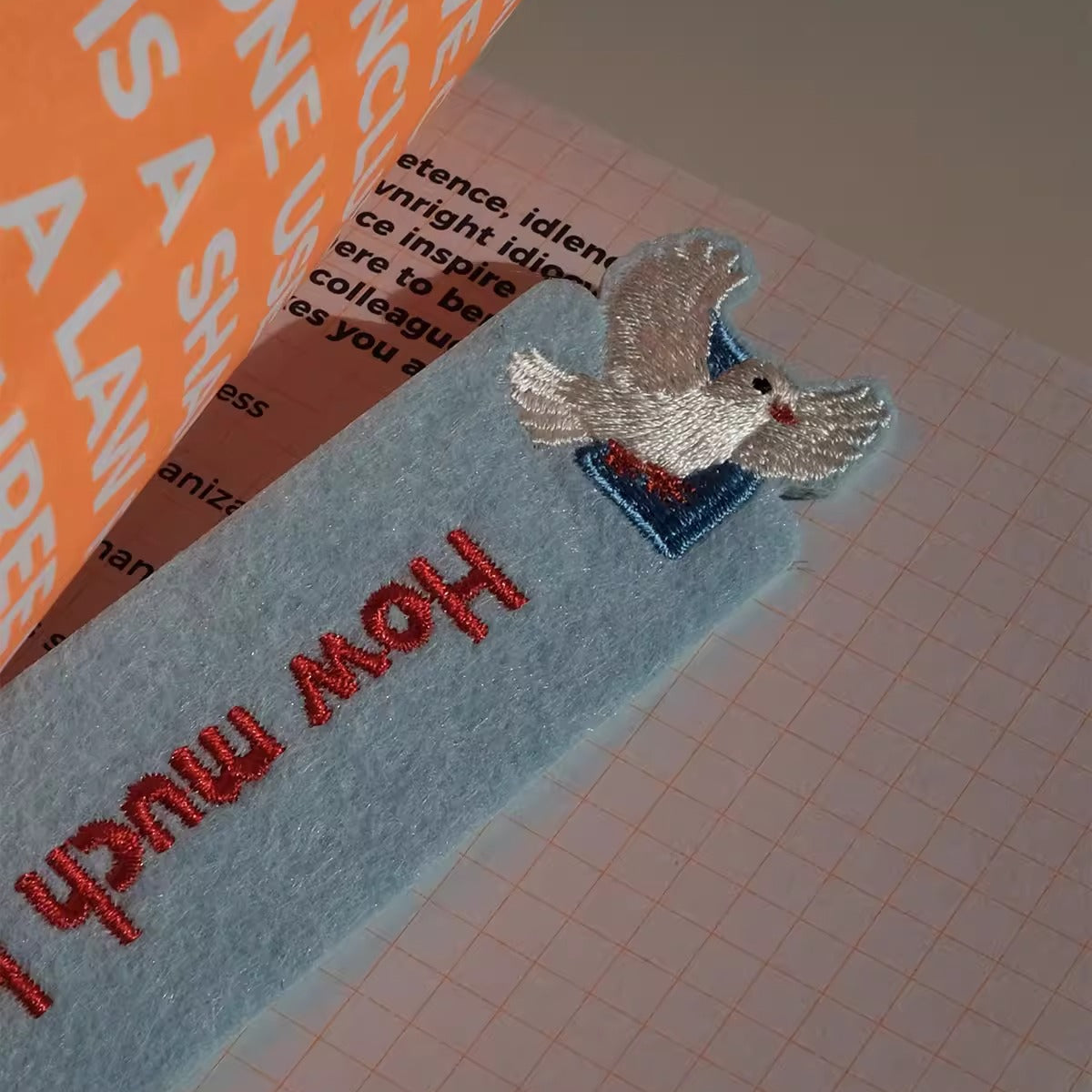 Embroidered Wool Felt Bookmark