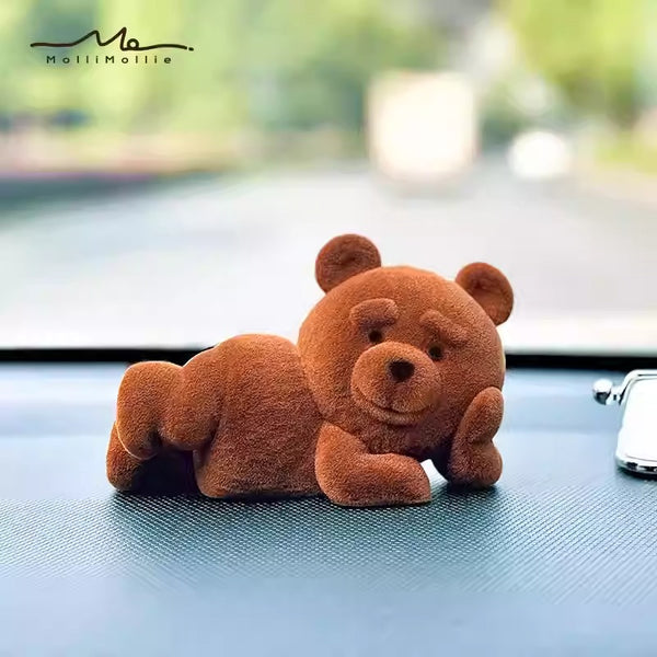 Mory Paradise Flocked Bear Desktop and Car Ornament