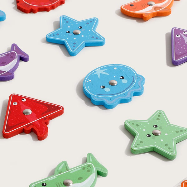 Catch & Match Magnetic Wooden Fishing Game – 36-Piece Set