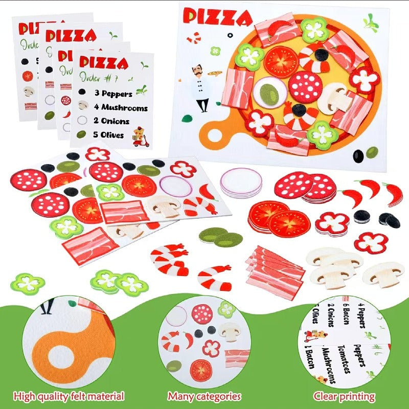 Felt Pizza Play Set for Kids