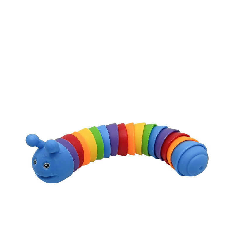 Colorful toy caterpillar on a white background