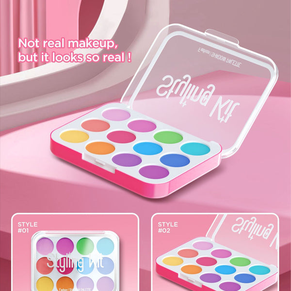 Kids' Pretend Makeup Styling Kit with Storage Box