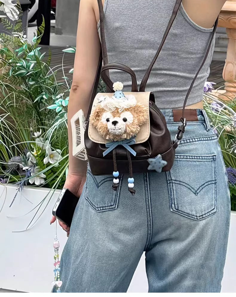 Duffy Bear Drawstring Plush Backpack