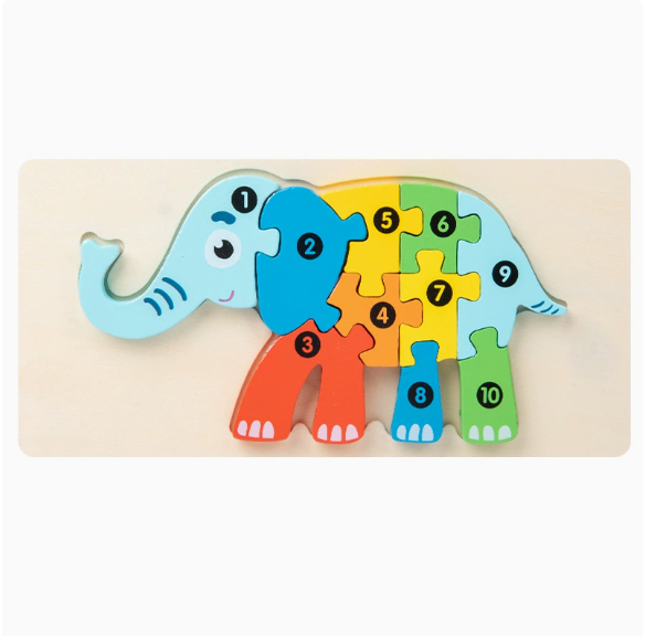 Wooden Number Jigsaw Puzzle for Kids