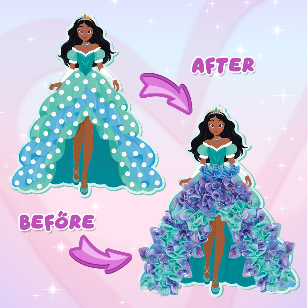 Magical Princess Poke-Art Craft Kit – 3D Dress-Making DIY Set for Kids (6+)