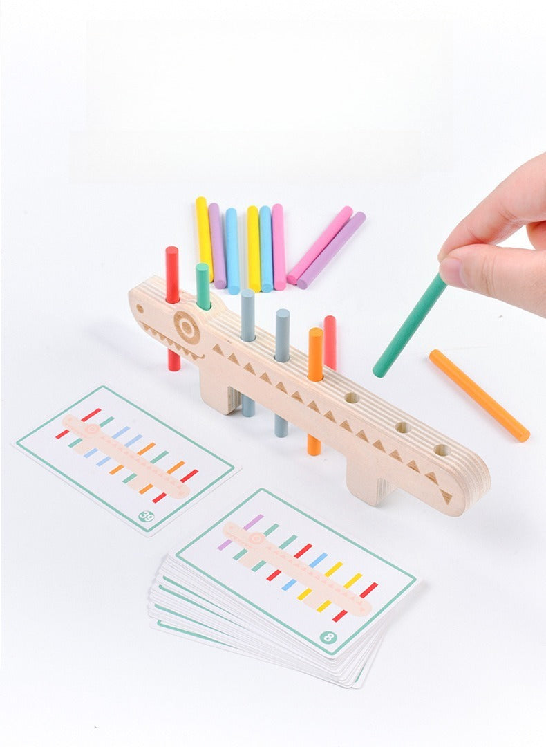 Wooden Crocodile Sorting and Stacking Game