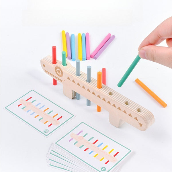 Wooden Crocodile Sorting and Stacking Game