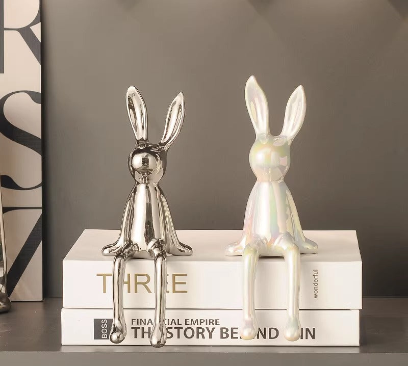 Long-Eared Sitting Rabbit Figurine