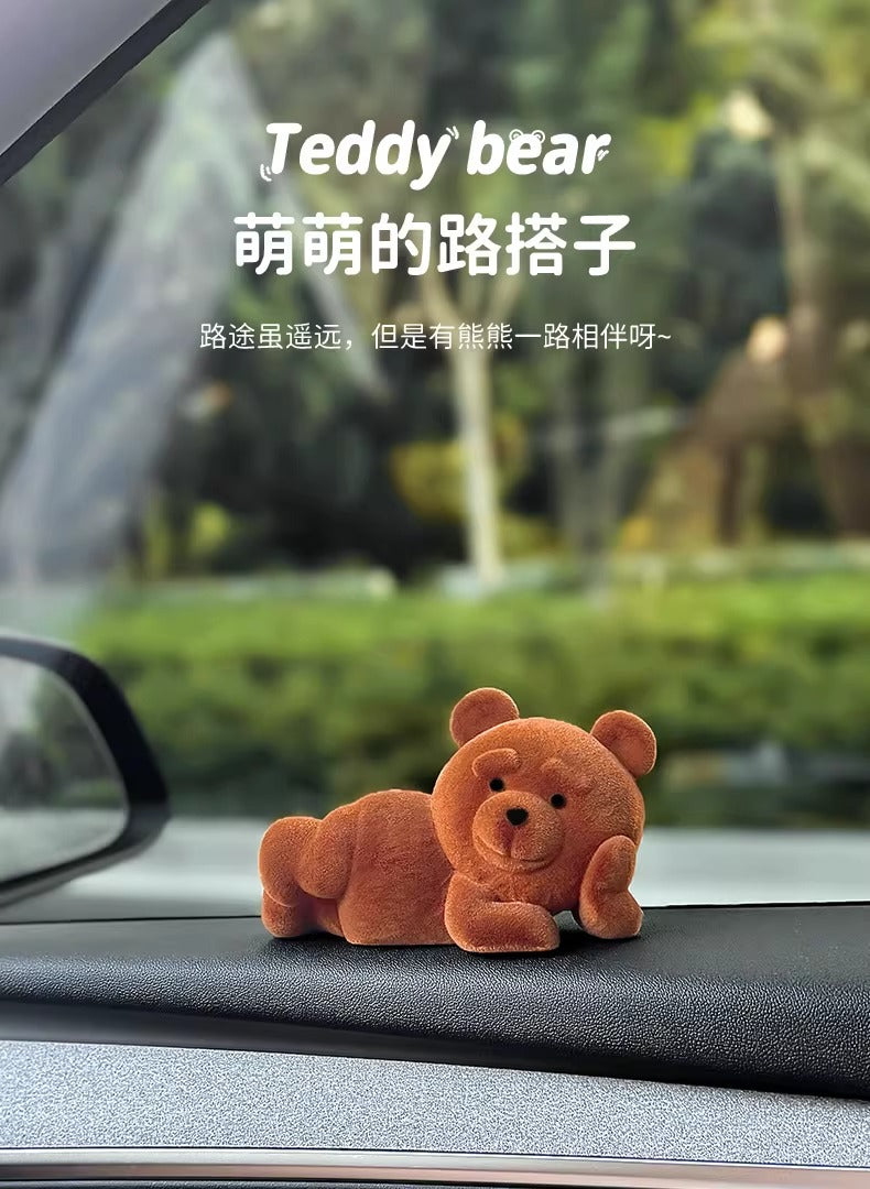 Mory Paradise Flocked Bear Desktop and Car Ornament