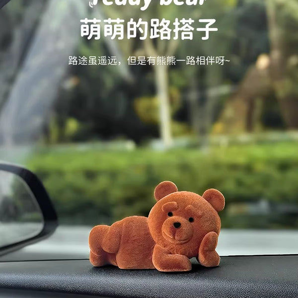 Mory Paradise Flocked Bear Desktop and Car Ornament
