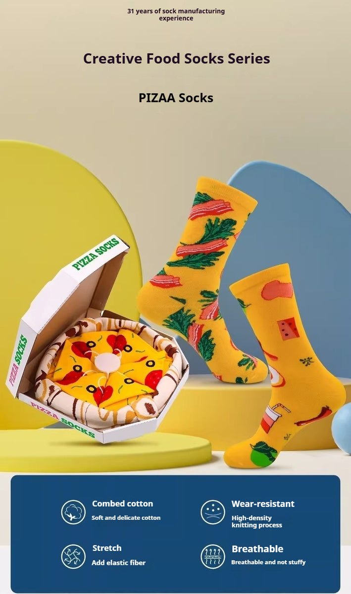 Pizza Slices Novelty Cotton Sock Set
