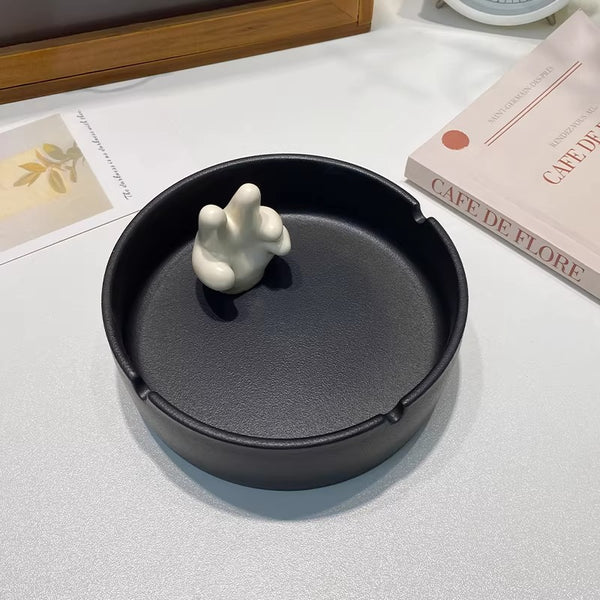 Ceramic Peace Sign Hand Ash Tray