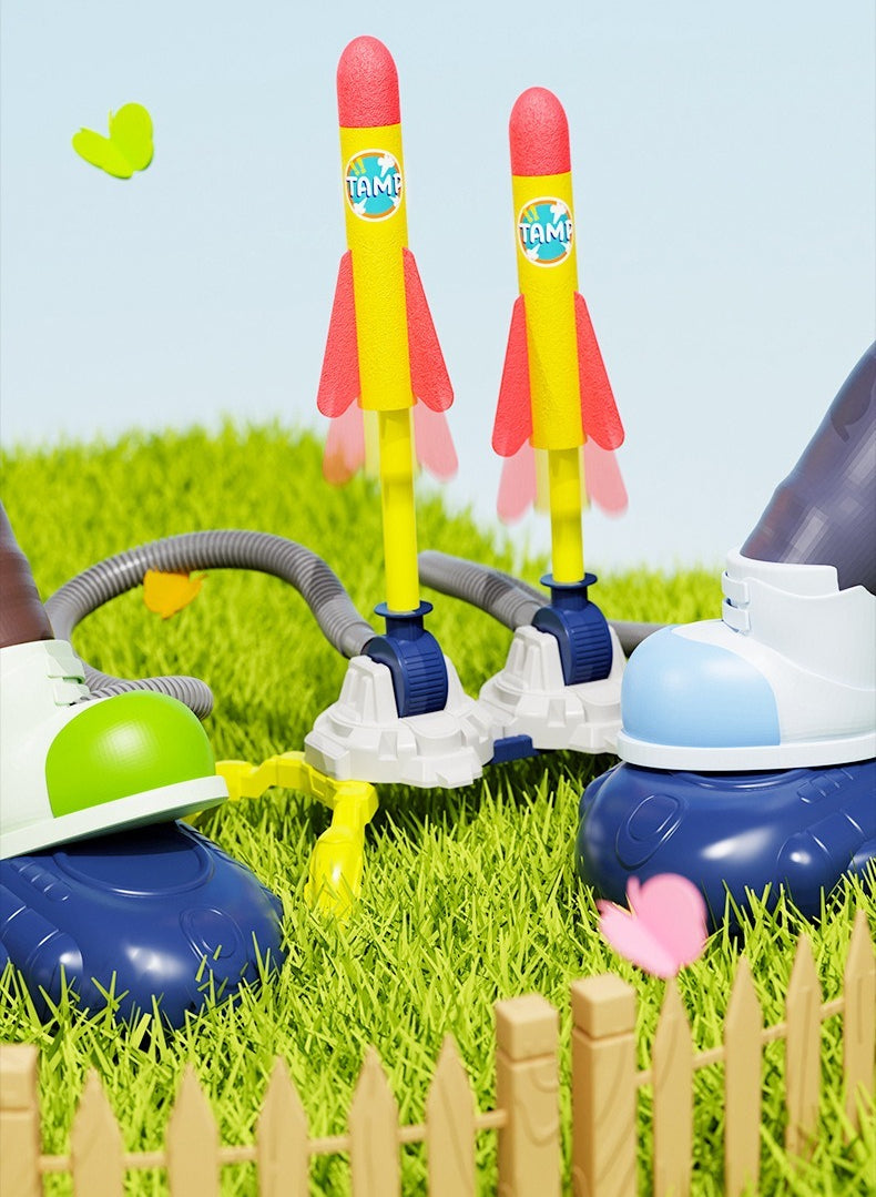 LED Foot-Powered Rocket Launcher with 3 Foam Rockets