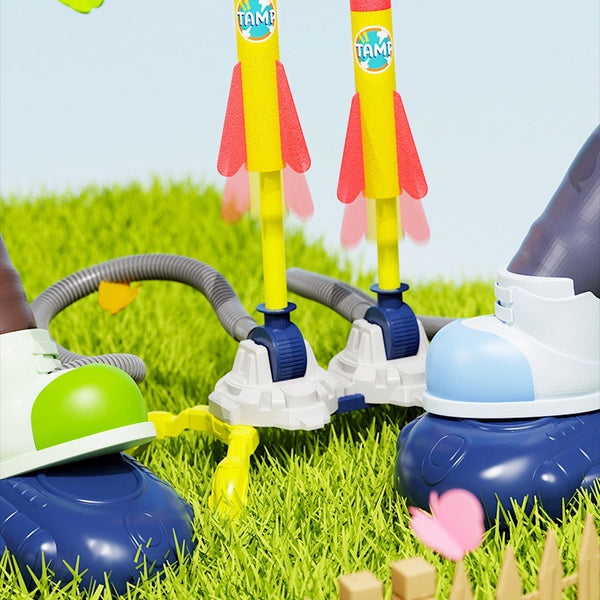 LED Foot-Powered Rocket Launcher with 3 Foam Rockets