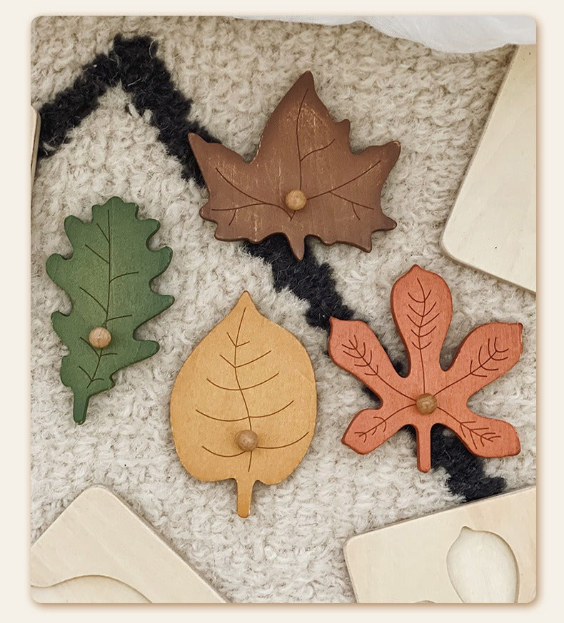 Wooden Leaf Cognition Puzzle Set