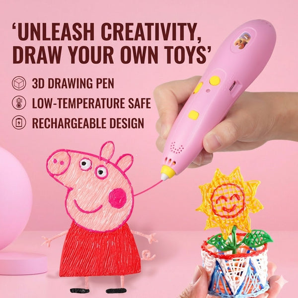 Wireless Low-Temperature 3D Printing Pen for Kids