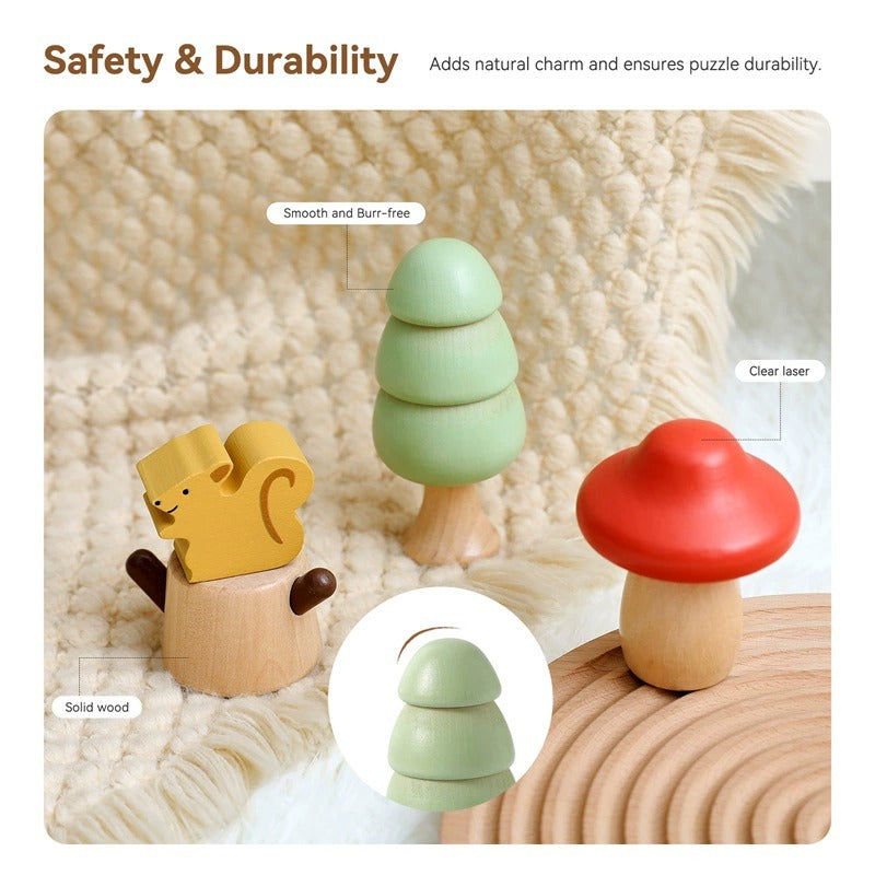 Woodland Animal & Tree Screw Toy Set
