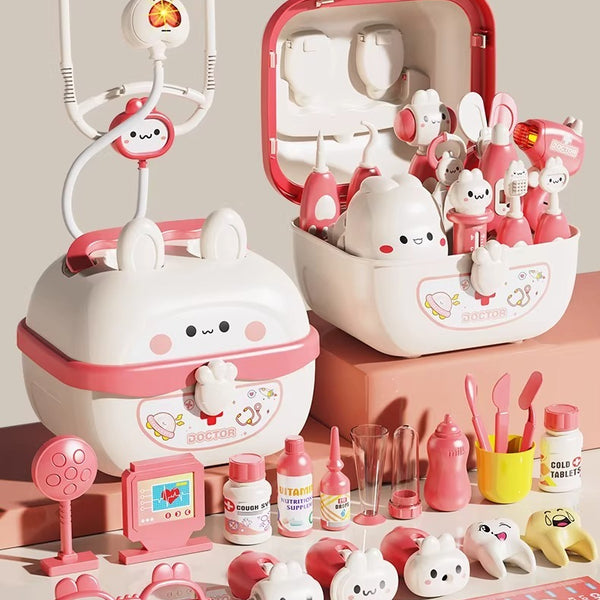 Bunny Medical Doctor Pretend Play Set with Doll and Bed