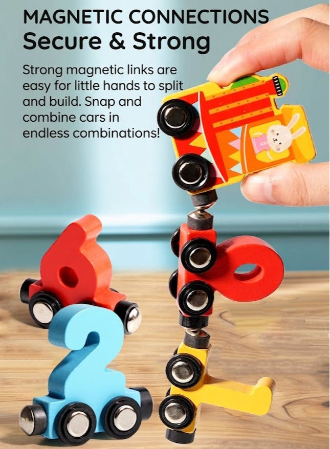 Magnetic Wooden Number Train Set