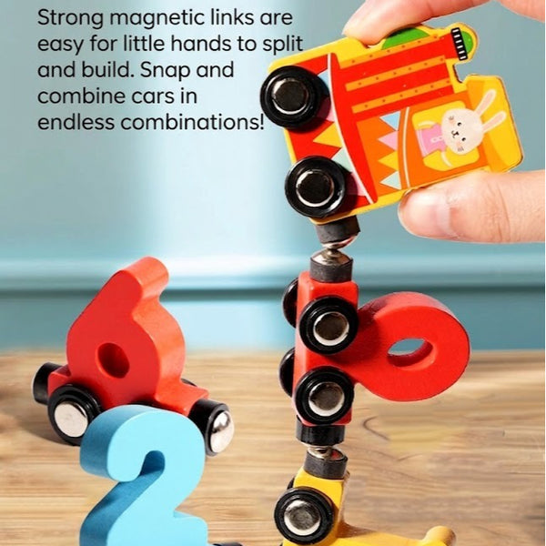 Magnetic Wooden Number Train Set